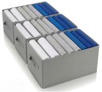edihome, Organizer Armadio con Divisori per Cassetti, Contenitori Salvaspazio per Vestiti e Jeans, Organizzatore Pieghevole per Magliette e Biancheria (Pack 3 unità - 8 Divisori - Grigio chiaro)