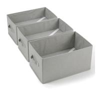 edihome, Organizer Armadio con Divisori per Cassetti, Contenitori Salvaspazio per Vestiti e Jeans, Organizzatore Pieghevole per Magliette e Biancheria (Pack 3 unità - Senza Divisori - Grigio chiaro)