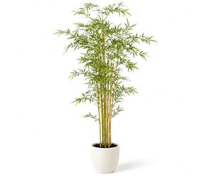 edihome, Piante Finte da Interno, Bambù artificiale 150 cm, Pianta Finta da Interno - Albero Decorativo Realistica con Vaso per Casa Ufficio Hotel (Bambù, 150 cm)