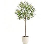 edihome, Piante Finte da Interno, Olivo Artificiale 150cm, Pianta Finta da Interno - Albero Decorativo Realistica con Vaso per Casa Ufficio Hotel (Olivo, 150 cm)