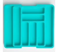 edihome, Portaposate da Cassetto, Porta Posate Espandibile, Regolabile, con 6-8 Scomparti, senza BPA, per Utensili da Cucina (Turchese)