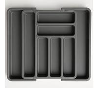 edihome Portaposate da Cassetto Porta Posate Espandibile Regolabile con 6-8 Scomparti senza BPA per Utensili Cucina (Grigio)