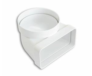 EDIL PLAST - LA VENTILAZIONE CURVA 90° VERTICALE CANALIZZATA DA Ø 125 A 150X70 MM BIANCO CGV157B