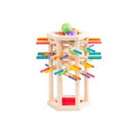 Edile Italia Giochi Montessori Torre dei Bastoncini in Legno con Palline - Gioco di Equilibrio e Abilità con Colori