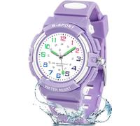 Edillas Orologio analogico per bambini per ragazzi e ragazze dai 5 ai 16 | Orologio da polso per bambini, impermeabile fino a 30 m, con quadrante ben leggibile, cinturino in TPU per l'inizio della