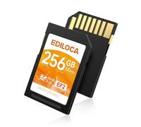 Ediloca Scheda SD da 256GB EF2, fino a 100MB/s in Lettura, UHS-I, C10, U3, V30, video Full HD e 4K, scheda di memoria, scheda SD per fotocamera, indispensabile per fotografi professionisti