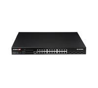 Edimax Switch Gigabit 24-Port con PoE, Gestito, Nero, 128 Gbit/s