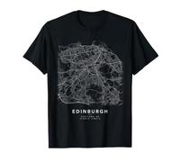 Edimburgo Scozia Mappa della Città Minimalista Strade Maglietta