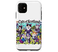 Edimburgo, Tartan, gatti di Scozia, cartone animato illustrato Custodia per iPhone 11