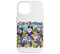 Edimburgo, Tartan, gatti di Scozia, cartone animato illustrato Custodia per iPhone 14