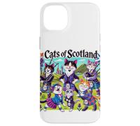 Edimburgo, Tartan, gatti di Scozia, cartone animato illustrato Custodia per iPhone 14 Plus