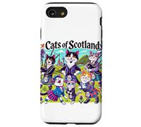 Edimburgo, Tartan, gatti di Scozia, cartone animato illustrato Custodia per iPhone SE (2020) / 7 / 8