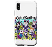 Edimburgo, Tartan, gatti di Scozia, cartone animato illustrato Custodia per iPhone XS Max