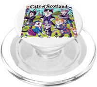 Edimburgo, Tartan, gatti di Scozia, cartone animato illustrato PopSockets PopGrip per MagSafe
