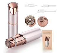 EDIMENS Depilatore e rifinitore per sopracciglia da donna, epilatore ricaricabile USB 2 in 1 con luce LED, ideale per viso, labbra e corpo, peluria pesca, delicata, efficiente e precisa per una pelle