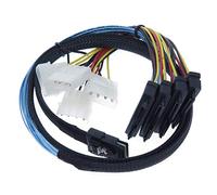 EDIMS - Mini SAS 4i SFF-8087 36 pin a SAS 4X SFF-8482 29pin Hard Disk SAS cavo con 4 x 4 pin cavo di alimentazione, 1 m