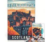 Edinburgh in Scotland Puzzle da 1000 pezzi | Per divertimento in famiglia sfide da completare regali di Natale e compleanno 52x38cm