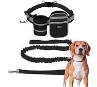 Edipets, Guinzaglio Corsa Cane, Mani Libere, per Correre con il Cane, da 144 a 192 cm, Jogging, Running, Trekking, Passeggio, All’Aperto (Nero)