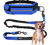 Edipets, Guinzaglio Mani Libere per Cani, per Corsa, Jogging, Running, Anti-tiro, Riflettente, 160-220 cm (Blu)