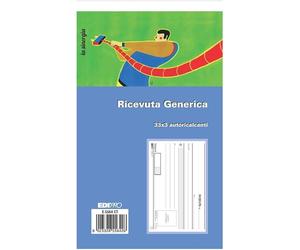 Edipro 10pz. Blocco Ricevute Generiche 33 fg. in 3 copie 9,9x17 cm E5564CT