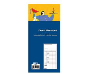 Edipro 10pz Conto Ristorante con dettaglio voci 100fg. 22x9,9cm E5343N