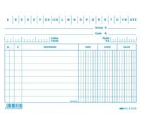 EDIPRO - E3136BL - 100 schede dare/avere/saldo blu f.to 10,5x15
