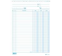 EDIPRO - E3413BL - 100 schede dare/avere/saldo blu f.to 24x17