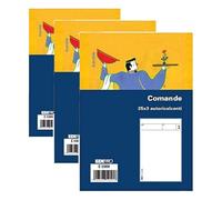 Edipro E5909 - Blocco comande da 25 fogli x 3 autoricalcante, Formato 10.5×7.5 cm (Confezione da 3)