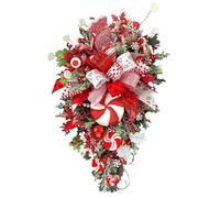 EdirFtra 1 Pezzo Fiore di vigna di Natale, Oggetti per Decorare Interni per Decorare la Porta Anteriore Scale di Natale, plastica, Metallo 12x24 Pollici