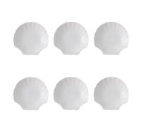 EdirFtra Set di Ciotole di Salsa di Immersione di 6, Piatto di Salsa in Ceramica, Forma di Conchiglia Handmade Sauce Bowls, Set di Ciotole in Ceramica per Dessert, spuntino, contorni, condimenti,10cm