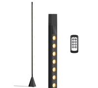 EDISHINE Lampada da Terra LED Dimmerabile in Continuo, 2700K-6500K, Interruttore con Sensore di Gesto & Telecomando 15 m, Lampada Moderna Minimalista da Salotto, Camera, Ufficio, 152 cm, Nera
