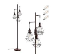 EDISHINE Lámpara Industriale Regolabile con 3 Lampade LED, per Sala, Camera da Letto, Ufficio, Schermo a Goccia, E27