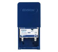 EDISION AMP-10 Amplificatore Antenna TV da palo 1UHF, 10-25db Regolabile, 107dBmV, 24V, per Digitale Terrestre DVB-T/T2, Frequenze UHF 470-694Mhz, con filtro 5G LTE