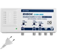 EDISION CAM-300 Amplificatore Antenna TV, Centrale Banda Larga, 2UHF, 1VHF/FM, 1