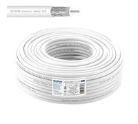 EDISION CCS-100 Cavo Coassiale 100m, per Antenna TV SAT Interna PVC Bianco, Acciaio Ramato CCS/AL, 21VAtC, CPR Eca per SAT, DVB-S2, T/T2, Cable, RADIO, Bobina 100m