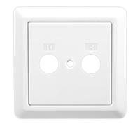 EDISION FPO-100 Coperchio per Presa Antenna TV universale, TV-R con 2 Connettori, 80x80mm, Bianco, Compatibile TVT-100, TVE-101, WFO-900 e con quasi tutti programma di interruttori