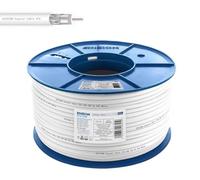 EDISION ICX-100 Cavo Coassiale 100m, Cavo Antenna TV SAT Interna PVC Bianco, Acciaio Ramato CCS/AL, 17VAtC, CPR Eca, Classe A, Cavo SAT, per DVB-S2, DVB-T/T2, DVB-C, RADIO, Bobina Plastica 100m