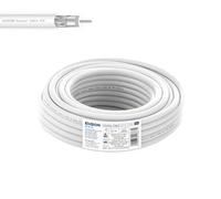 EDISION ICX-5 Cavo Coassiale 5m, Antenna TV SAT Interna PVC Bianco, Acciaio Ramato CCS/AL, 17VAtC, CPR Eca, Classe A per DVB-S2, T/T2, C, RADIO, Bobina