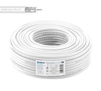 EDISION ICX-50 Cavo Coassiale 50m, Cavo Antenna TV SAT Interna PVC Bianco, Acciaio Ramato CCS/AL, 17VAtC, CPR Eca, Classe A, Cavo SAT, per DVB-S2, DVB-T/T2, DVB-C, RADIO, Bobina 50m