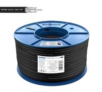 EDISION OCX-100 Cavo Coassiale 100m, Cavo Antenna TV SAT Esterno/Interna PE Nero, Rame CU/AL, 17PAtC, CPR Fca, Classe A, Cavo SAT, per DVB-S2, DVB-T/T2, DVB-C, RADIO, Bobina Plastica 100m