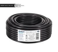 EDISION OCX-25 Cavo Coassiale 25m, Cavo Antenna TV SAT Esterno/Interna PE Nero, Rame CU/AL, 17PAtC, CPR Fca, Classe A, Cavo SAT, per DVB-S2, DVB-T/T2, DVB-C, RADIO, Bobina 25m