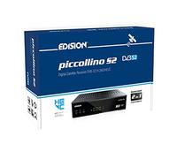 EDISION PICCOLLINO S2 Decoder DVB-S2 HD Ricevitore Digitale Satellitare Full HD DVB-S2 H265 HEVC, USB, HDMI, SCART, LAN, IR, Supporto USB WiFi, Telecomando Universale 2in1