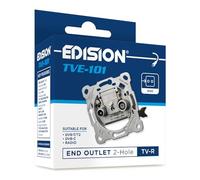EDISION TVE-101 Presa Antenna TV universale, TV-R Terminale con 2 uscite, da incasso, per Digitale Terrestre DVB-T/T2, Cavo DVB-C, RADIO, FM, DAB+, 2-Vie