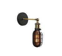 Edison Retro - Craft Wall Lamp Wrought Iron Lampshade E27/E26 Screw Wall Light LED ?Commercial Lid Sconce Lamp Holder Can Be Adjusted Up and Down Bed Bracket Lamp 40W Mod