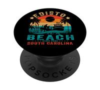 Edisto Beach State Park South Carolina Retro Tramonto Pesca PopSockets PopGrip Adesivo