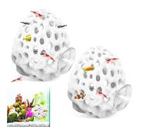 Editbar 2 cavità di gamberetti multifunzione con ventose - decorazione per acquari e nascondiglio per gamberetti e piccoli pesci, tunnel per acquari, accessori per la bacinella dei gamberetti