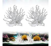 Editbar 2 pezzi decorazione per acquario, corallo artificiale, con gamberetti, acquario e pianta d'acquario, accessorio per paesaggistica, decorazione paesaggio acquatico, decorazione micro modello