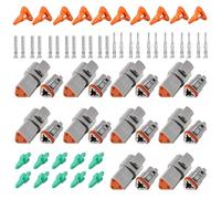 Editbar Set di 10 connettori DT per auto, DT06-2S/DT04-2P, connettore tedesco a 3 poli, connettore elettrico impermeabile IP67, per auto, moto, camion, veicoli elettrici