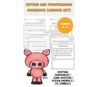 Editing and Proofreading Workbook | Editing Sentences | June Edition | Ocean Animals | US Symbols