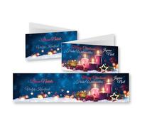 Edition Colibri 10 biglietti di Natale nostalgici in set con busta: formato DIN lungo (42 x 10,5 cm), 10 pezzi, candela di Natale, candele viola, multilingue (11164)